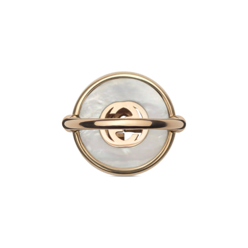 Gucci Interlocking Ring in pink gold, mop, diamonds, gg pavé YBC786765001